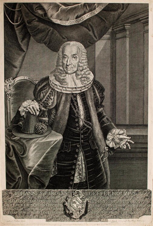 Georg Daniel Heumann - Porträt Johann Carl Löffelholz - Kupferstich - 1756