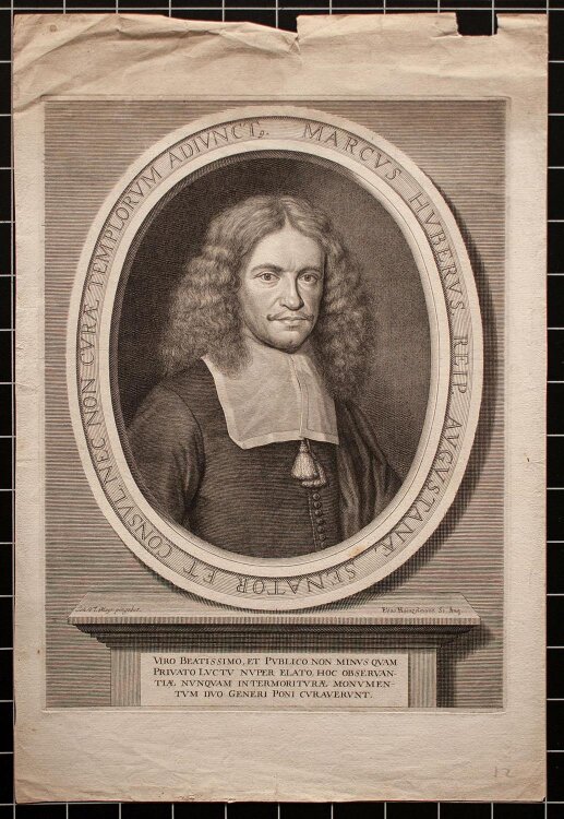 Elias Hainzelmann - Porträt Marcus Huber - Kupferstich - o.J.