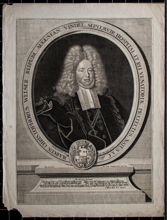 Andreas Matthäus Wolffgang - Porträt Christoph Welser - Kupferstich - o. J.