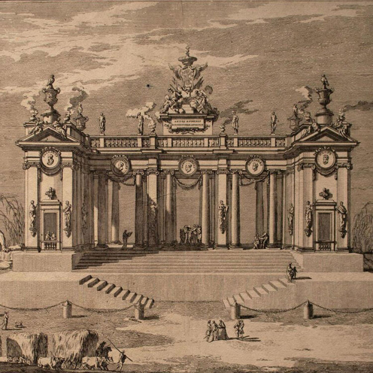 Giuseppe Pozzi - Portikus Athen, Prima Machina - 1757 -...