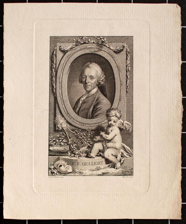 Johann Friedrich Bause - Porträt C. F. Gellert - Kupferstich - o.J.