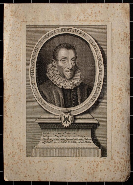 Johann Martin Weis - Porträt Jacques-Auguste de Thou - Kupferstich - o. J.