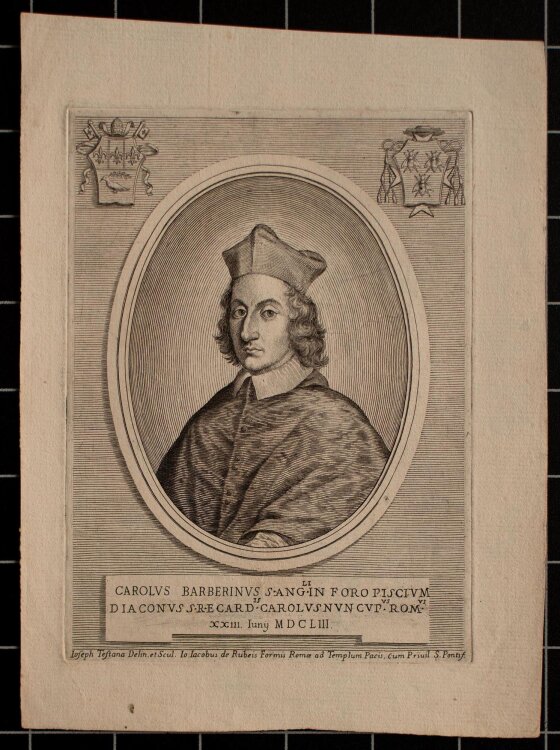Giuseppe Maria Testana - Porträt Cardinal Carlo Barberini - Kupferstich - o.J.
