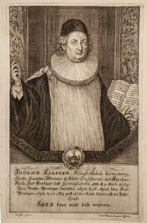 Jakob Petrus - Porträt Johann Klessen - Kupferstich...