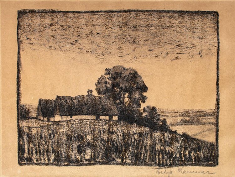 Helge Kemner - Landschaft - Kohlezeichnung - o. J.