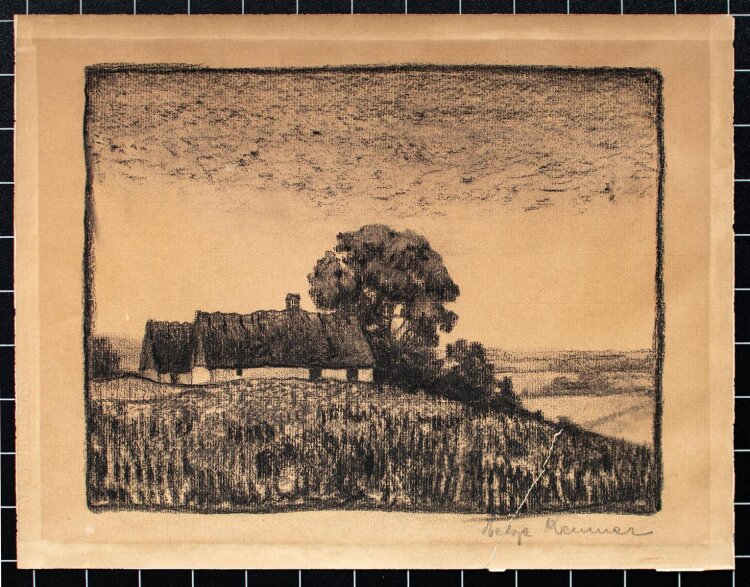 Helge Kemner - Landschaft - Kohlezeichnung - o. J.