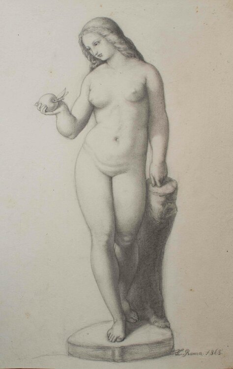 Johann Christian Lotsch - Weiblicher Akt mit Apfel - 1868...