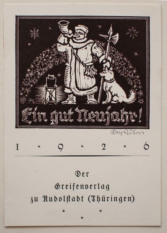 Fritz Rohrs - Neujahrsgruß des Greifenverlages -...