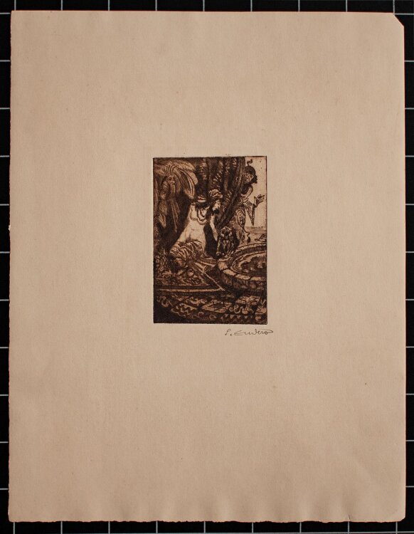 Ludwig Enders - oriantalische Szene - Radierung - o.J.