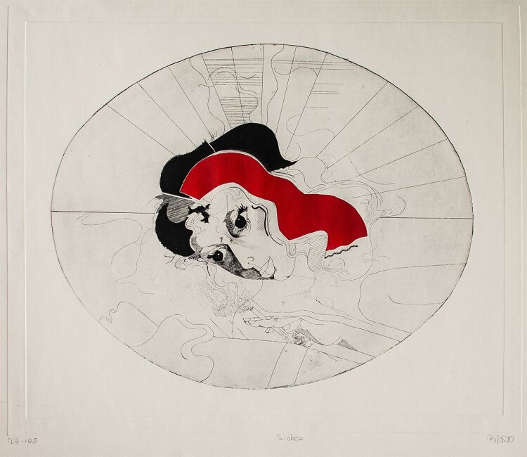 Carl Bianga - Sisky - colorierte Radierung - 1970 - 27/100