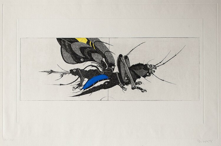 Carl Bianga - o. T. - colorierte Radierung - 1972 - 74/100