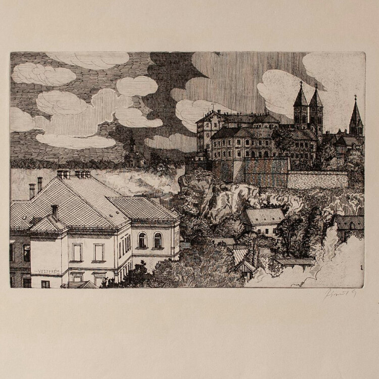 unbekannt - Kathedrale St. Michael (Veszprém) - 1919 - Radierung