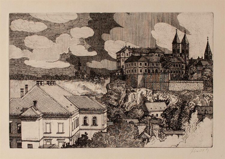 unbekannt - Kathedrale St. Michael (Veszprém) - 1919 - Radierung