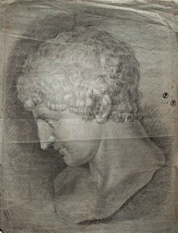 Unbekannt - Antikes Männerporträt - o.J. - Kohle