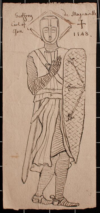 Unbekannter Künstler - Geoffrey de Mandeville - Tuschezeichnung - o.J.