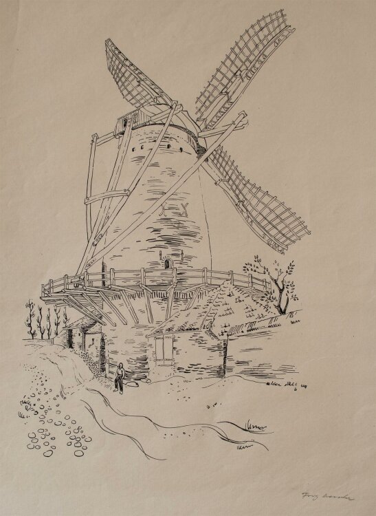 Fritz Duda - Kriemhildmühle, Xanten - o.J. - Lithografie