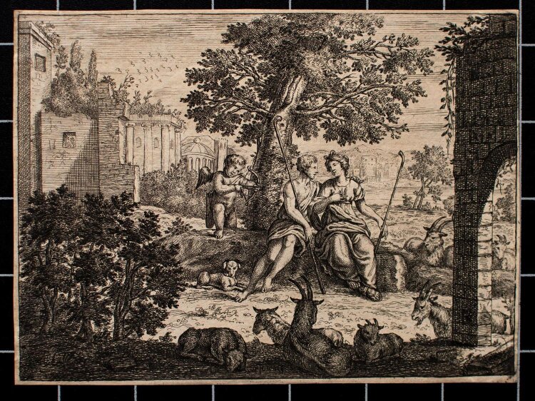 Unbekannter Künstler - Daphnis und Chloe - Kupferstich - o.J.