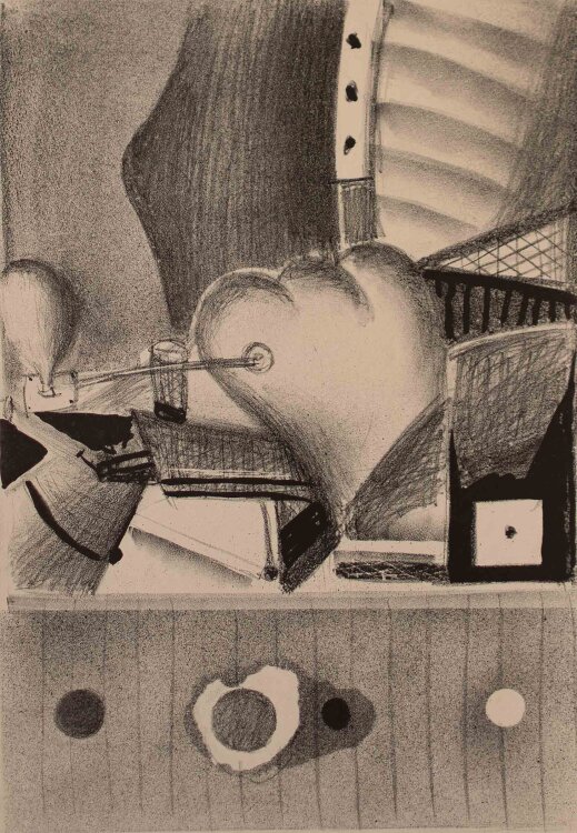 Hans Brosch - abstrakte Darstellung - undatiert - Lithografie
