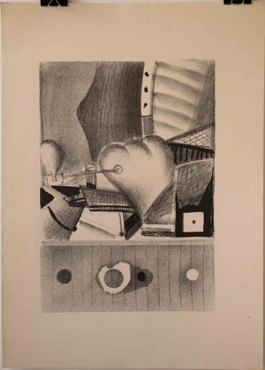Hans Brosch - abstrakte Darstellung - Lithografie - 1972