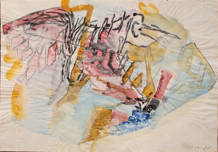 Dieter Appelt - Abstrakte Darstellung - Aquarell - 1984