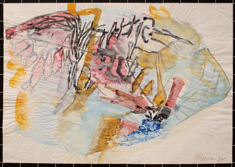 Dieter Appelt - Abstrakte Darstellung - Aquarell - 1984