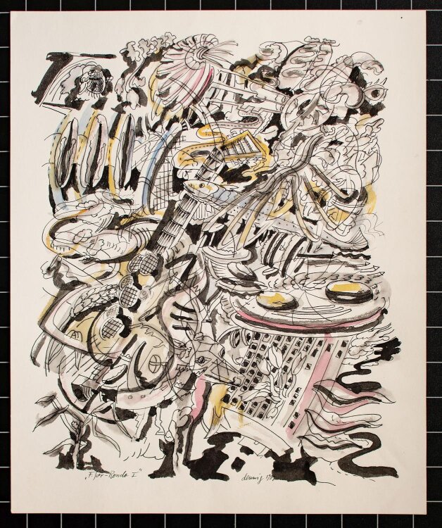 Karl-Heinz Dennig - F. for Rondo I -  aqua. Tuschezeichnung - 1981