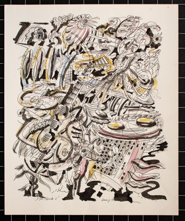 Karl-Heinz Dennig - F. for Rondo I -  aqua. Tuschezeichnung - 1981