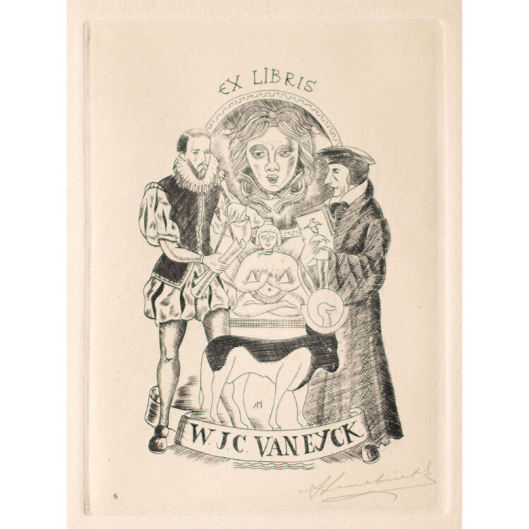 Antoon Herckenrath - Ex Libris W. J. C. van Eyk - Radierung - o. J.