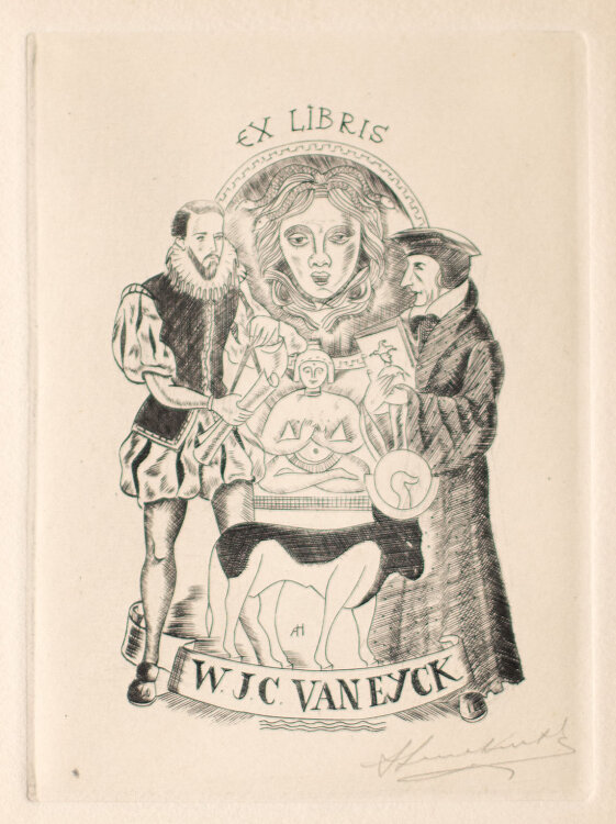 Antoon Herckenrath - Ex Libris W. J. C. van Eyk - Radierung - o. J.