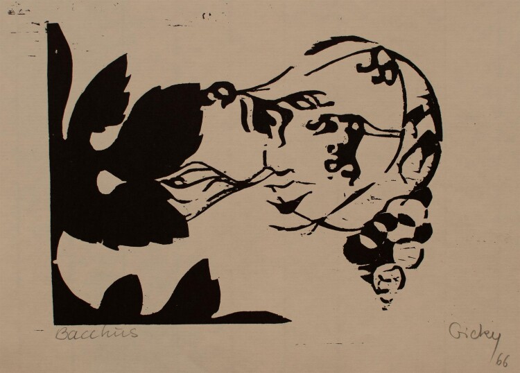Unbekannter Künstler - Bacchus - Holzschnitt - 1966