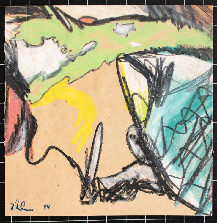 Rudolf Draheim - Abstrakte Komposition - Pastell - 1984