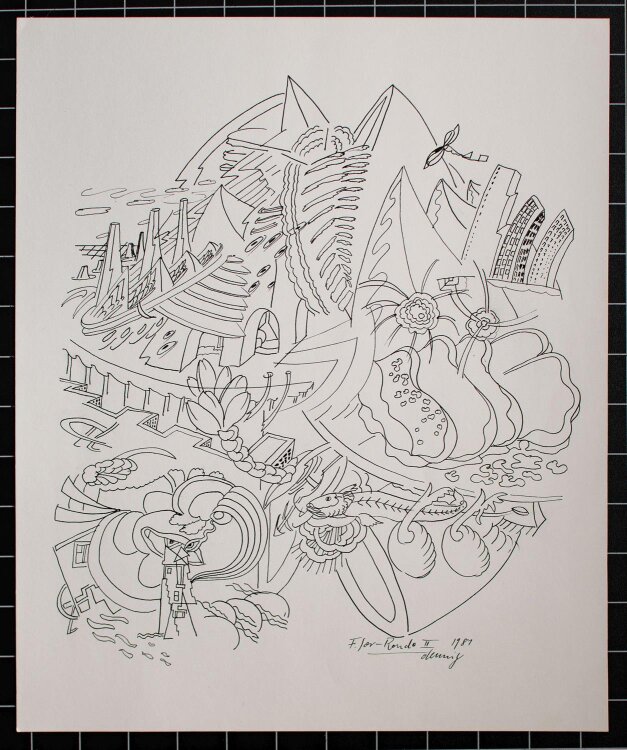 Karl-Heinz Dennig - F. for-Rondo II - Tuschezeichnung - 1981