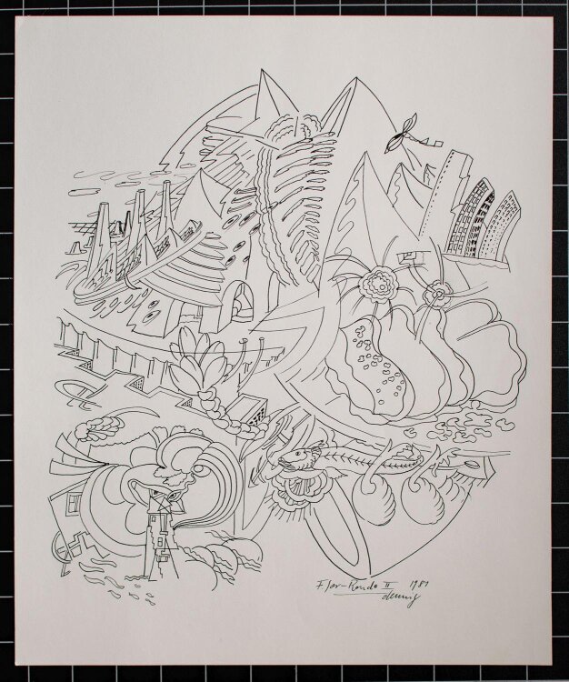 Karl-Heinz Dennig - F. for-Rondo II - Tuschezeichnung - 1981