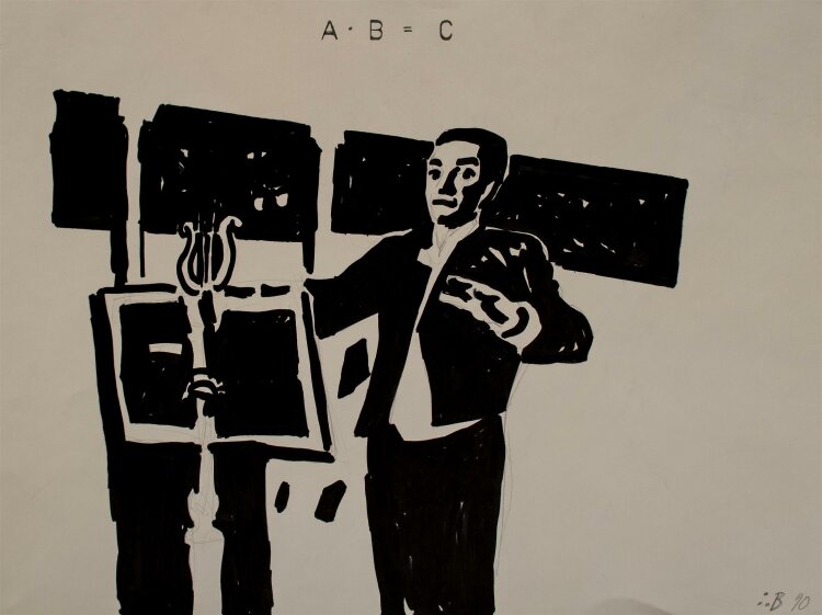 Unbekannter Künstler - Dirigent - Zeichnung - 1990