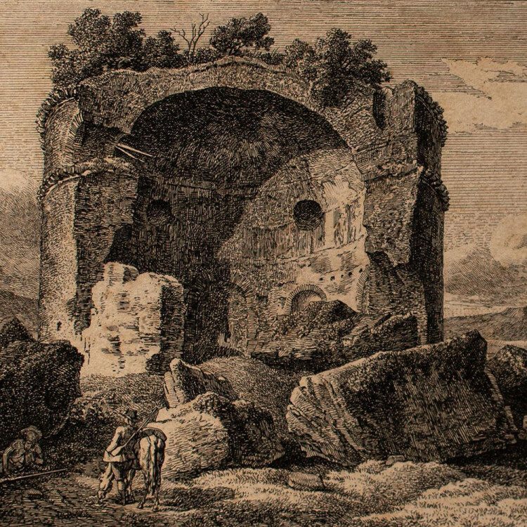 Johann Christian Reinhart - Sepolcro Antico in Via Nevia - 1792 - Kupferstich