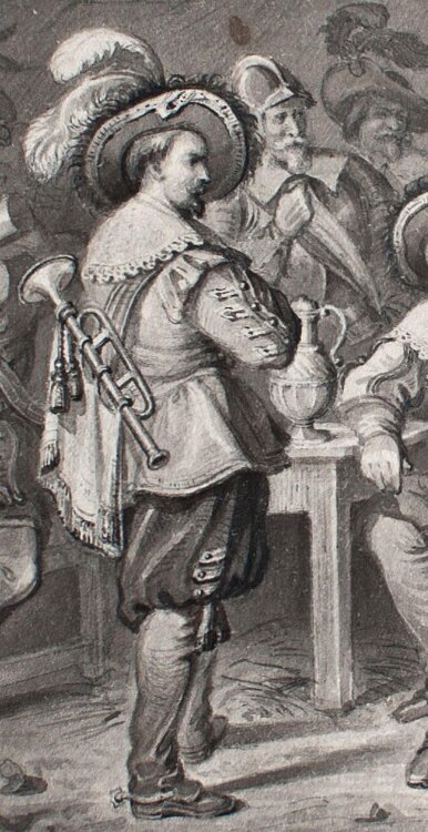 Johann Maar - Wallensteins Lager/ Historische Szene - Tuschezeichnung - o. J.