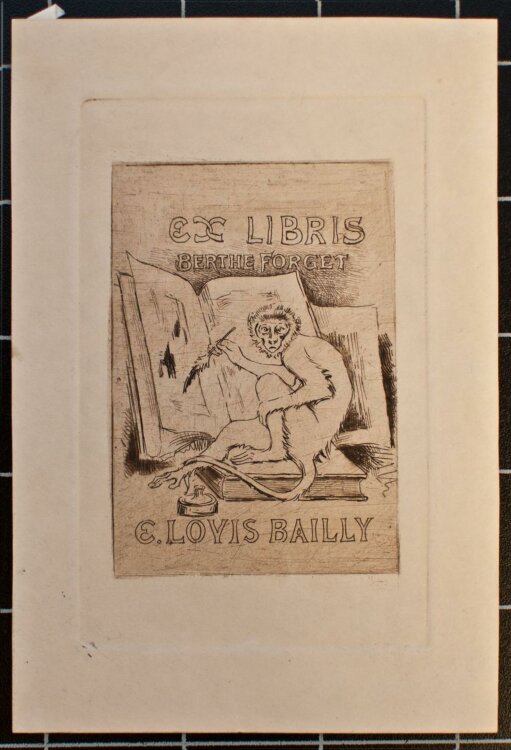 E. Louis Bailly - Ex Libris Berthe Forget - o.J. - Radierung