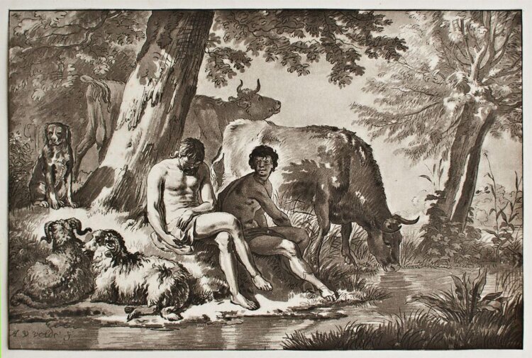 Cornelis Ploos van Amstel - Pastorale Szene - 1763 - Radierung