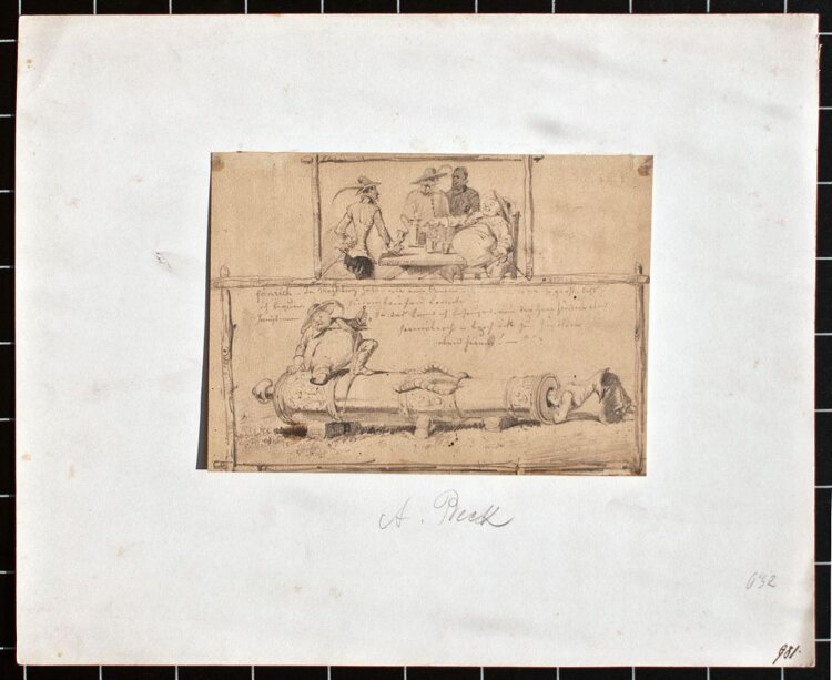 August Beck - Humoristische Szene - o.J. - Bleistift