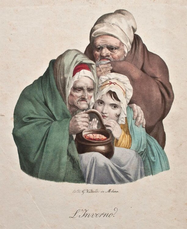Giuseppe Vallardi - LInverno - o.J. - colorierte Lithografie