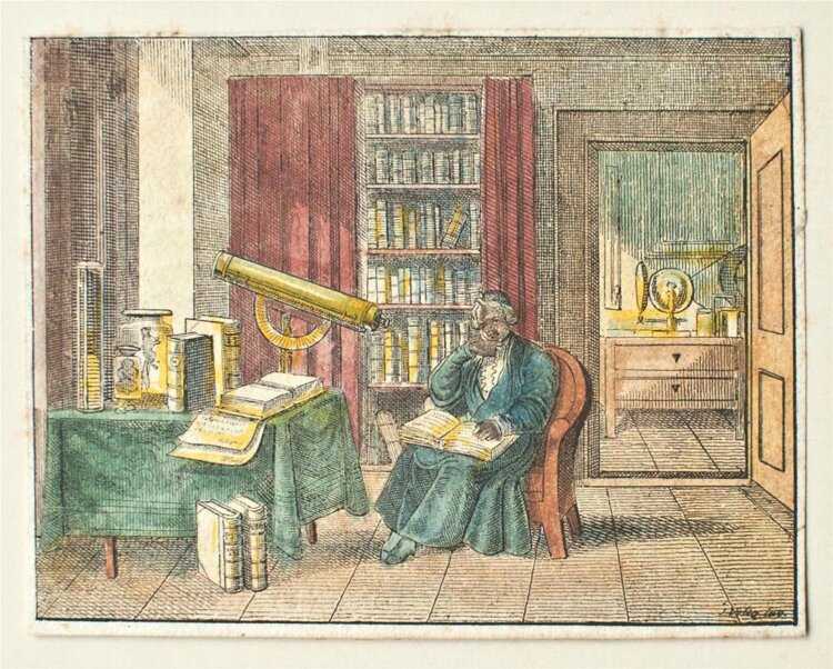 Johann Michael Voltz - Gelehrtenstube - o.J. - Lithografie