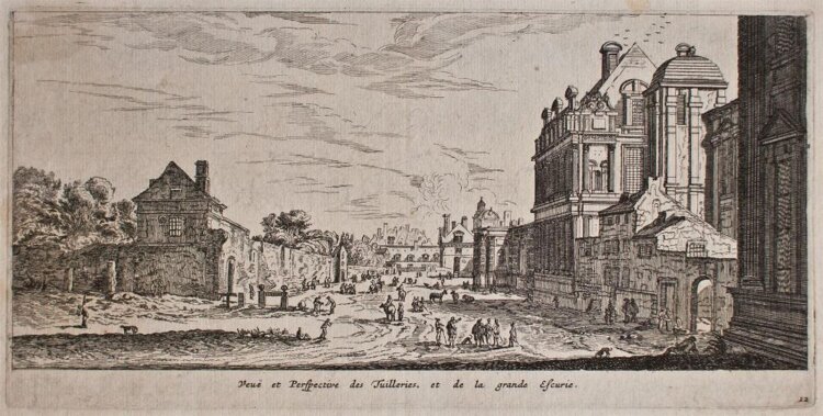Israël Silvestre - Palais Tuileries und Grand Écurie, Frankreich - o.J. - Kupferstich