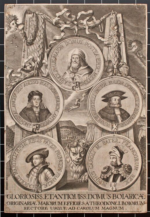 Johann Corvinus - Fortitudo leonina in utraque fortuna Maximiliani Emmanuelis - 1715 - Kupferstich