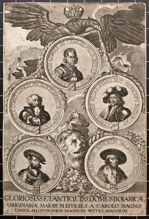 Johann Corvinus - Fortitudo leonina in utraque fortuna Maximiliani Emmanuelis - 1715 - Kupferstich