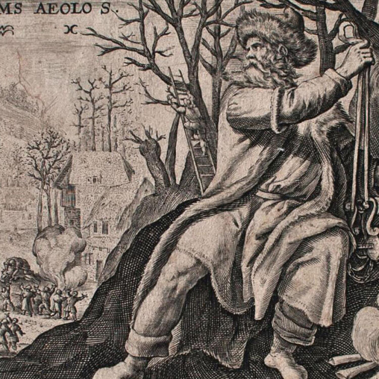 Crispyn de Passe, d. Ä. - Hyems aeolos - Kupferstich nach M. de Vos  - o. J.