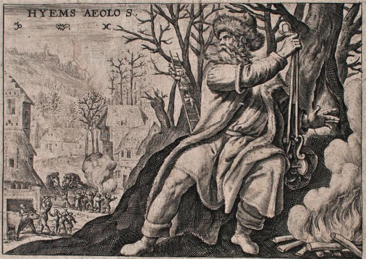 Crispyn de Passe, d. Ä. - Hyems aeolos - Kupferstich nach M. de Vos  - o. J.
