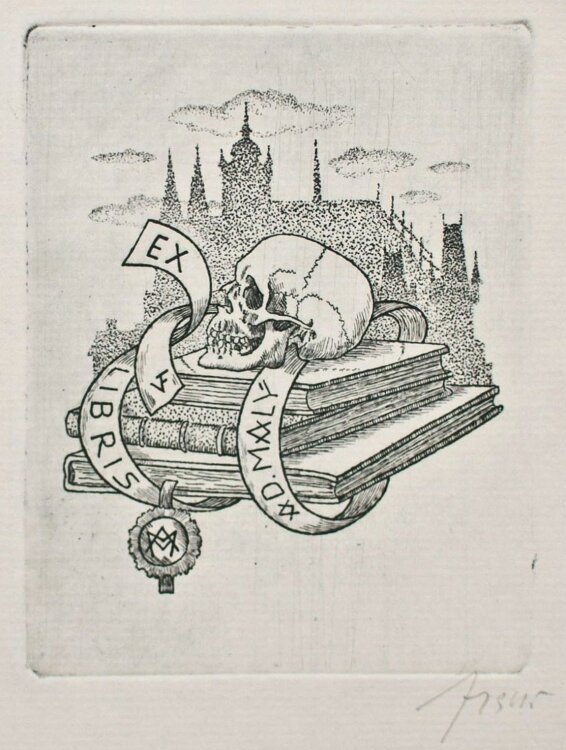 Vitezslav Fleissig - Ex Libris D. Maly - 1945 - Radierung