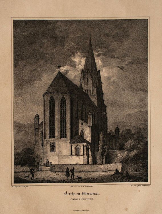 Ignaz Bergmann - Kirche zu Oberwesel - Lithografie - o.J.
