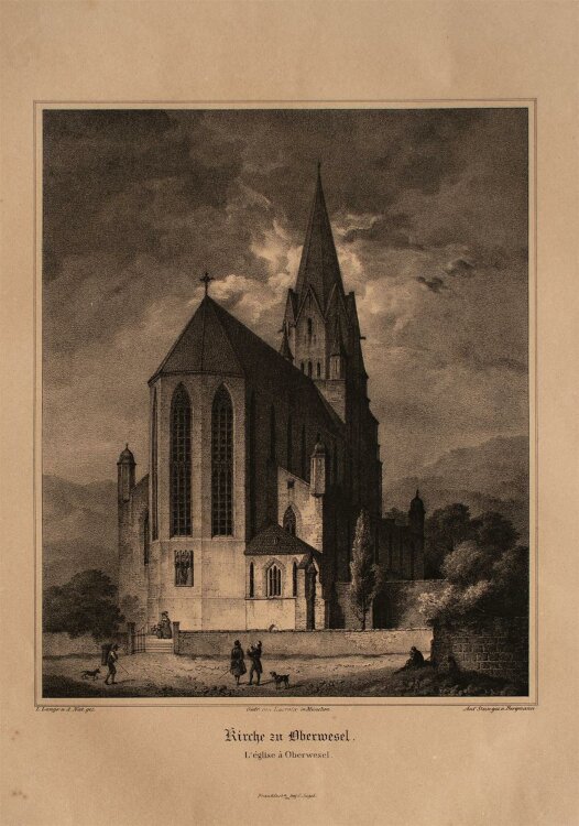 Ignaz Bergmann - Kirche zu Oberwesel - Lithografie - o.J.