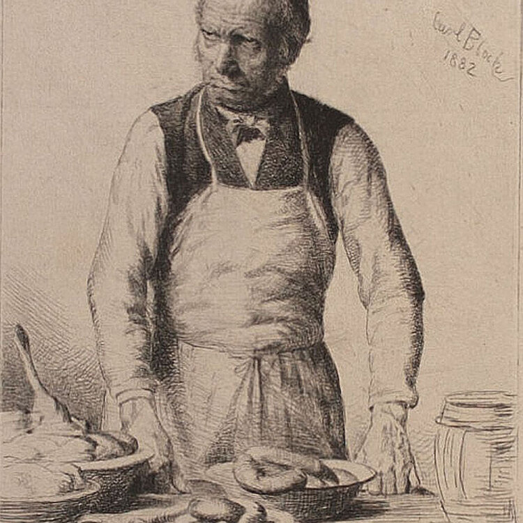 Carl Heinrich Bloch - Fleischhändler - Radierung - 1882
